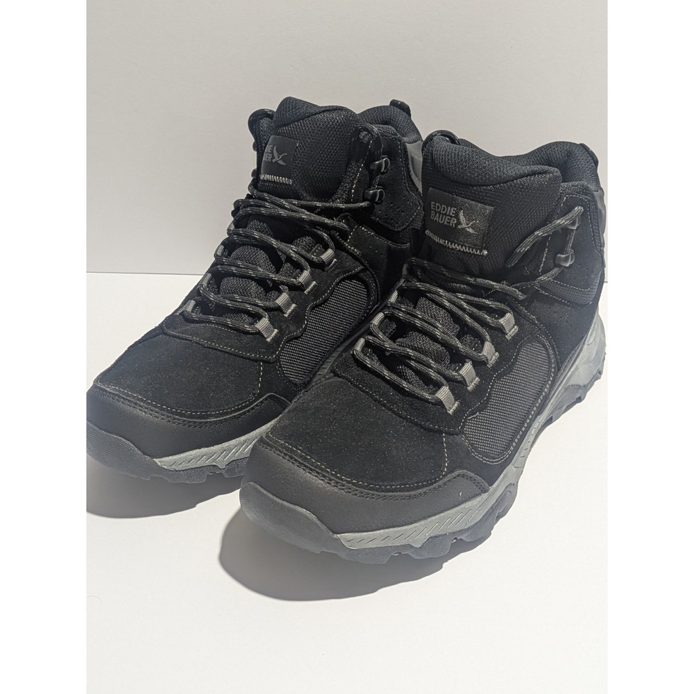 Eddie Bauer Bonham Waterproof Hiking Boots Black Gray Men's 11M